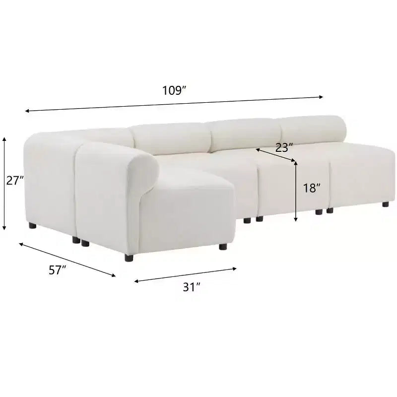 Christopher Knight Home Fermin Canapé Sectionnel Modulable 5 Pièces Moderne avec Dossier Arrondi