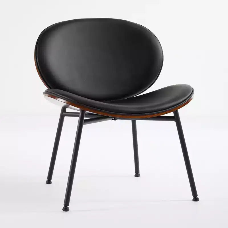 Fauteuils d'appoint modernes Okak du milieu du siècle pour chambre à coucher, chaise coquille, chaise d'appoint simple à trépied, chaise longue en tissu avec dossier finition noyer