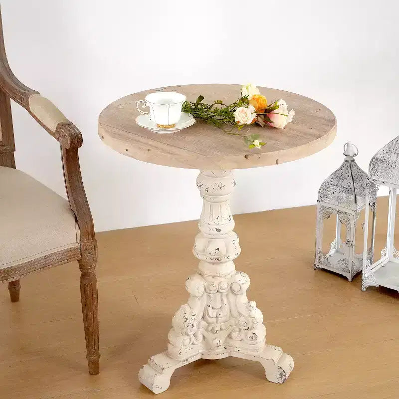 Christopher Knight Home Jill Vintage Lightweight Concrete and Wood Coffee Table with Pedestal Base