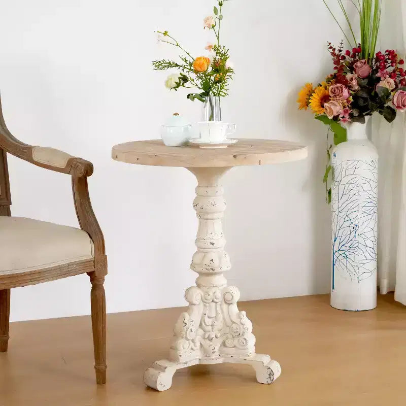Table basse Christopher Knight Home Jill Vintage en béton léger et bois avec base piédestal