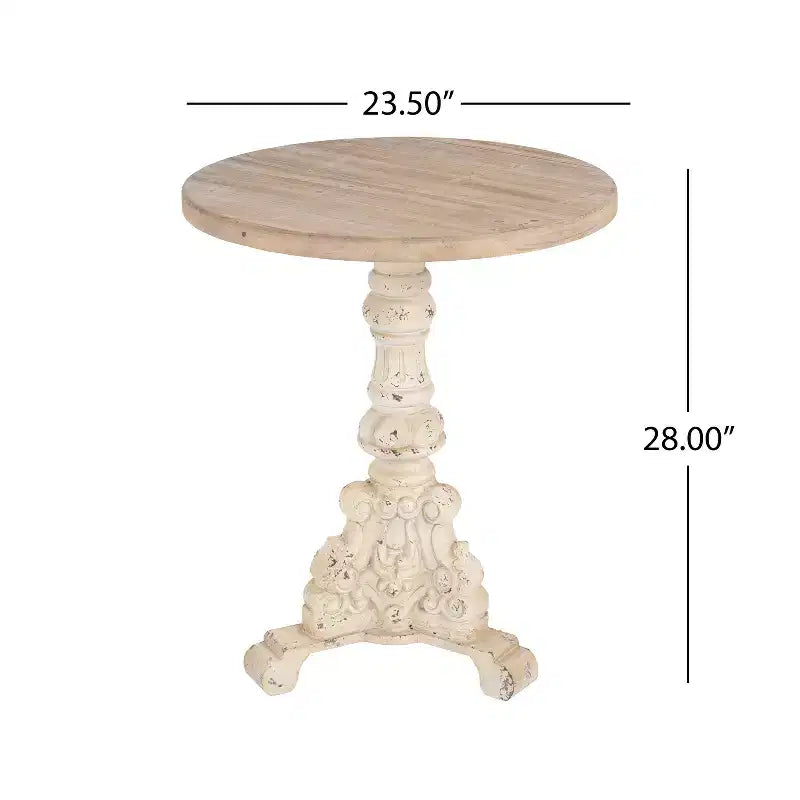 Table basse Christopher Knight Home Jill Vintage en béton léger et bois avec base piédestal