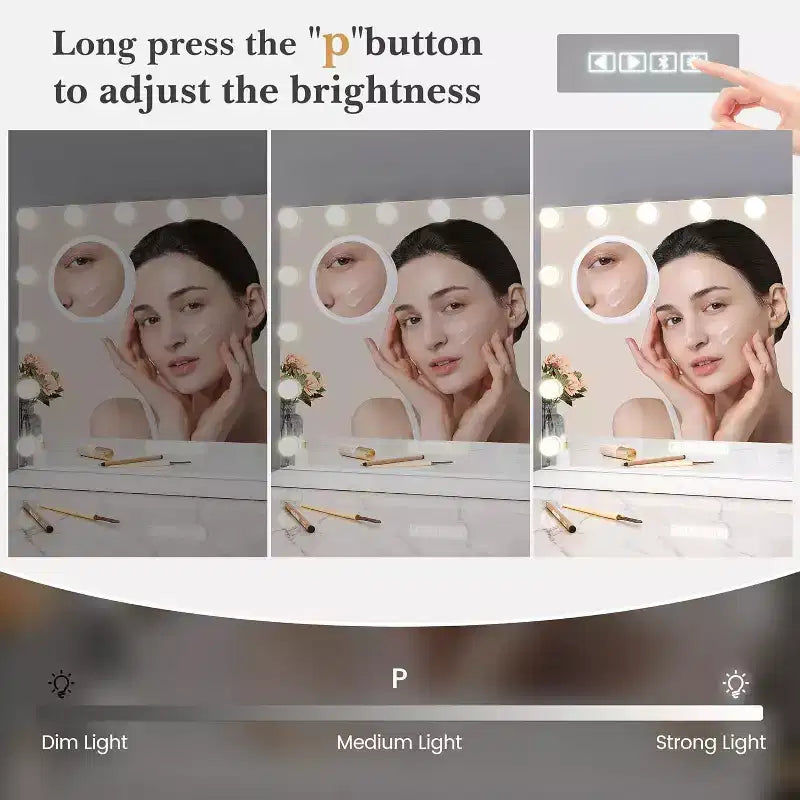 Miroir de courtoisie Acekool avec modes d'éclairage réglables, commande tactile