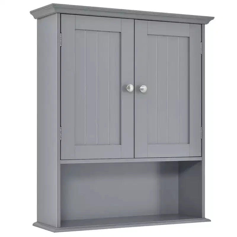 Meuble haut de salle de bain Costway Armoire de rangement murale Armoire à pharmacie Noir/Marron/Gris/Blanc