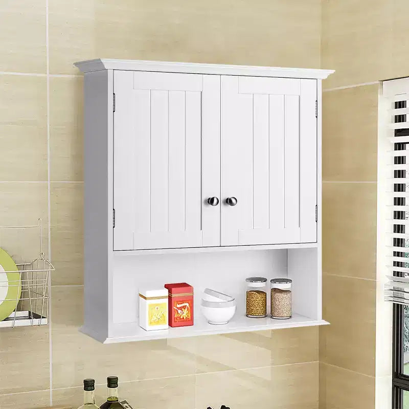Meuble haut de salle de bain Costway Armoire de rangement murale Armoire à pharmacie Noir/Marron/Gris/Blanc