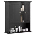 Costway Wall Mount Bathroom Cabinet Storage Organizer Medicine Cabinet Black/Brown/Gray/White