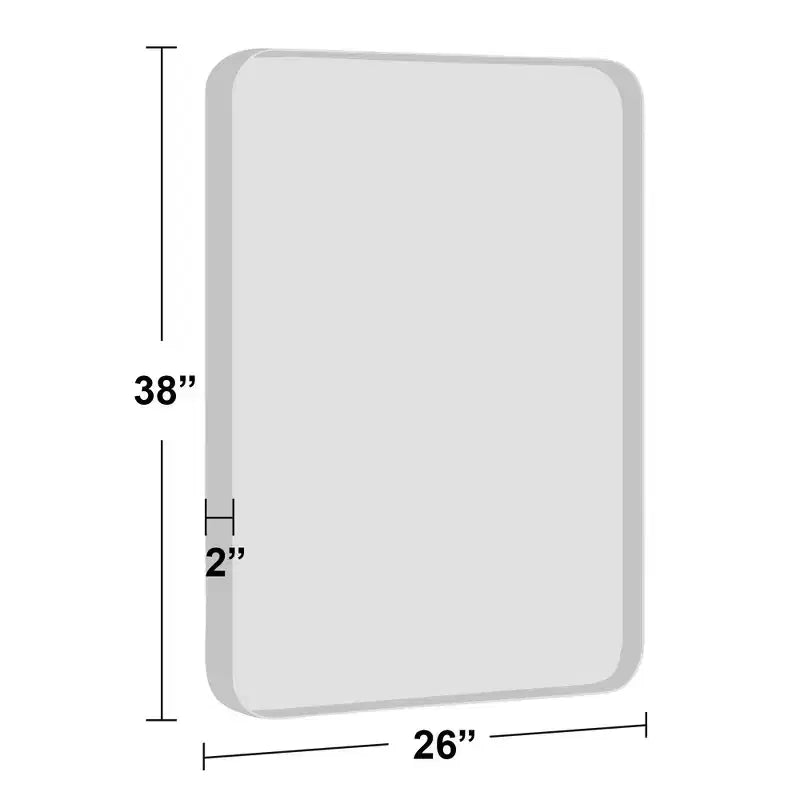 Miroir de salle de bain rectangulaire 38x26 avec cadre en alliage d'aluminium, miroir mural pour chambre à coucher, salon, entrée, doré