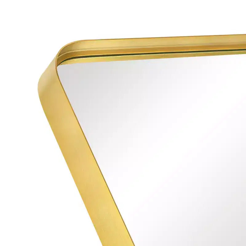Miroir de salle de bain rectangulaire 38x26 avec cadre en alliage d'aluminium, miroir mural pour chambre à coucher, salon, entrée, doré