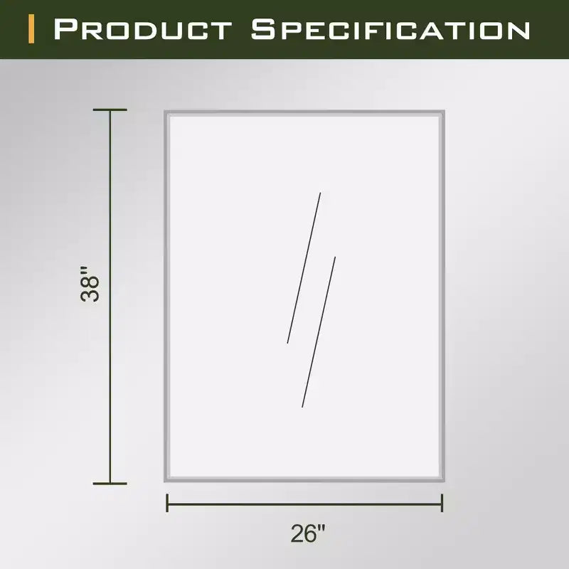 Miroir de salle de bain rectangulaire 38x26 avec cadre en alliage d'aluminium, miroir mural pour chambre à coucher, salon, entrée, doré