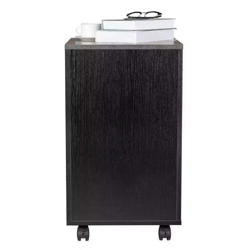 Meuble classeur vertical Karl Home à 2 tiroirs en MDF brun de 40 cm de large