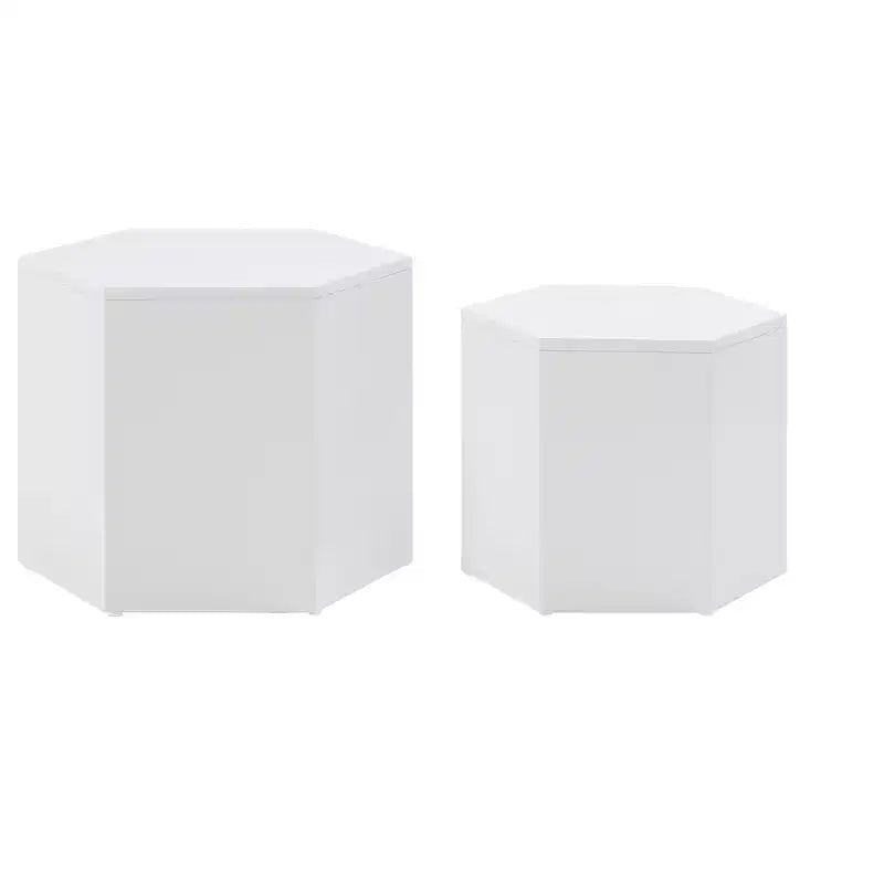 Table basse gigogne ronde Okak - Lot de 2, tables d'appoint modernes pour salon/bureau, gain de place balcon jardin