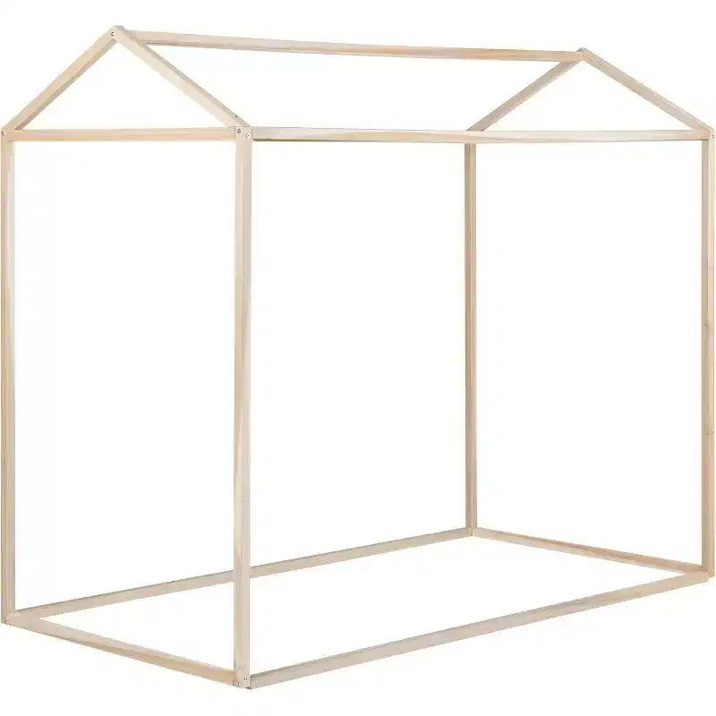 HomeStock Lit jumeau marron de 72,75 po de hauteur avec sommier en bois