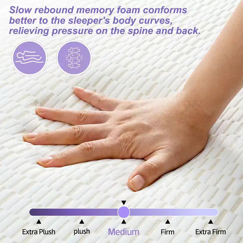 Matelas en mousse à mémoire de forme pliable MUUEGM | Matelas pliable avec housse lavable, certifié CertiPUR-US
