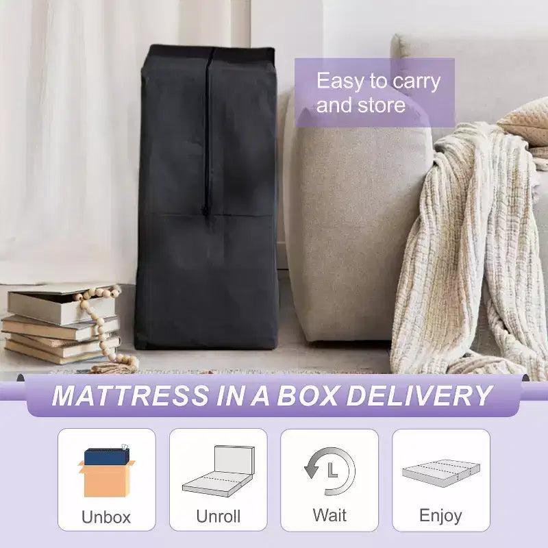 Matelas en mousse à mémoire de forme pliable MUUEGM | Matelas pliable avec housse lavable, certifié CertiPUR-US
