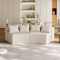 MAYEERTY Sectional Sofa Corduroy Curved Modular with 4 Pillows 2 Modules for Living Room
