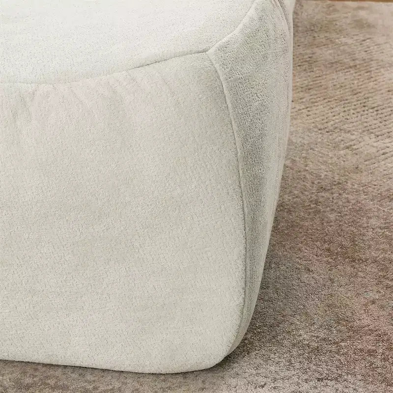 GDFStudio Judy Fauteuil poire 2 pièces en chenille avec pouf et coussin lombaire
