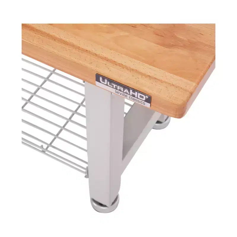 Banc en bois robuste Seville Classics UltraHD 48 po avec plateau en bois, granit
