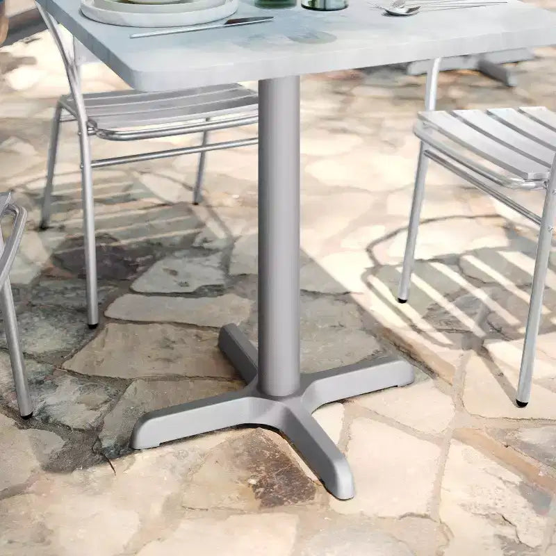 Flash Furniture Piètement de table de restaurant en X de 55,8 cm x 55,8 cm avec colonne de 7,6 cm de diamètre et de hauteur de table