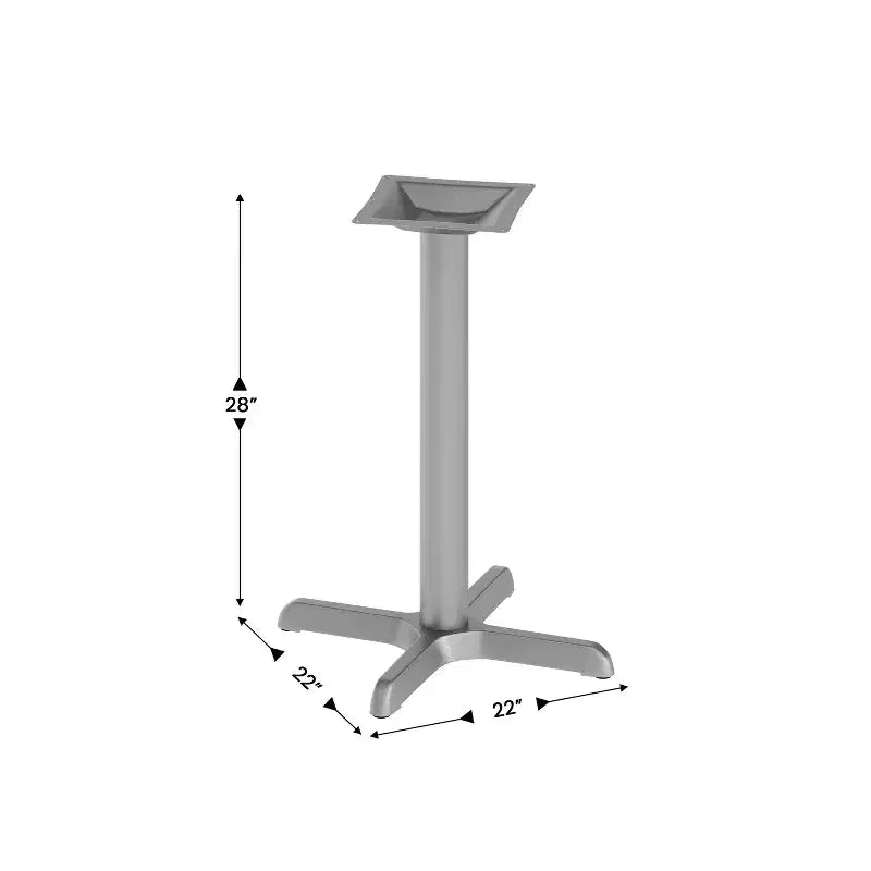 Flash Furniture Piètement de table de restaurant en X de 55,8 cm x 55,8 cm avec colonne de 7,6 cm de diamètre et de hauteur de table