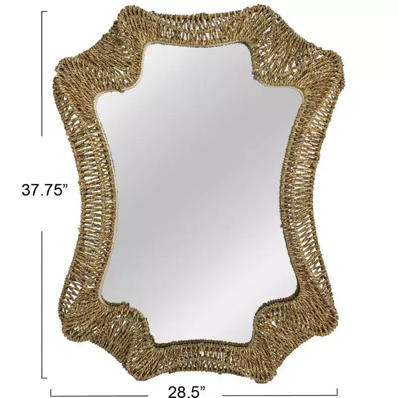 Miroir Mural Tressé en Massette Décoratif « Storied Home »