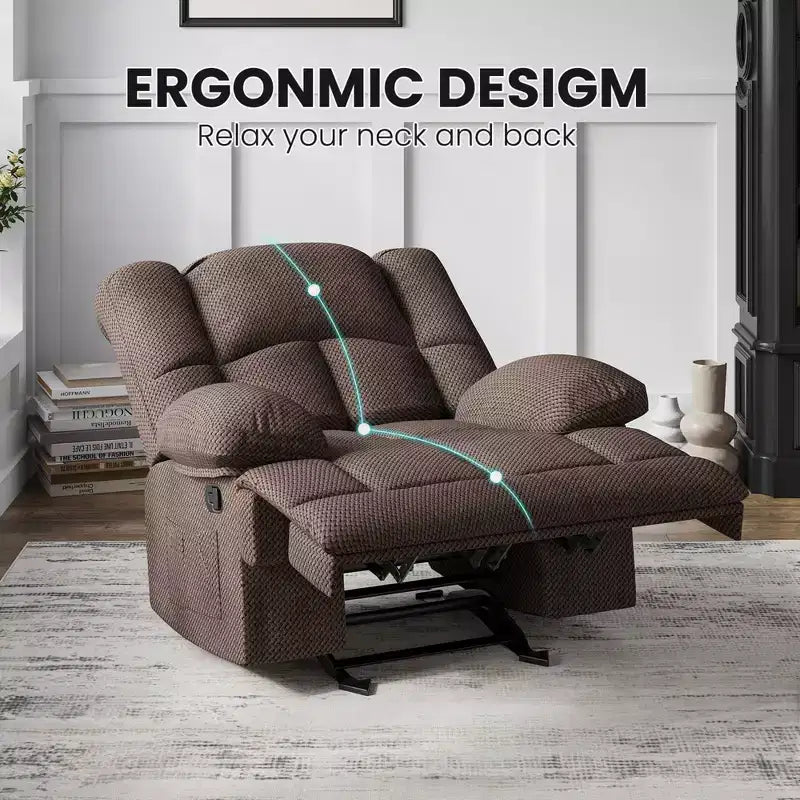 Canapé inclinable pour fauteuil de salon pour adultes, couleur chocolat