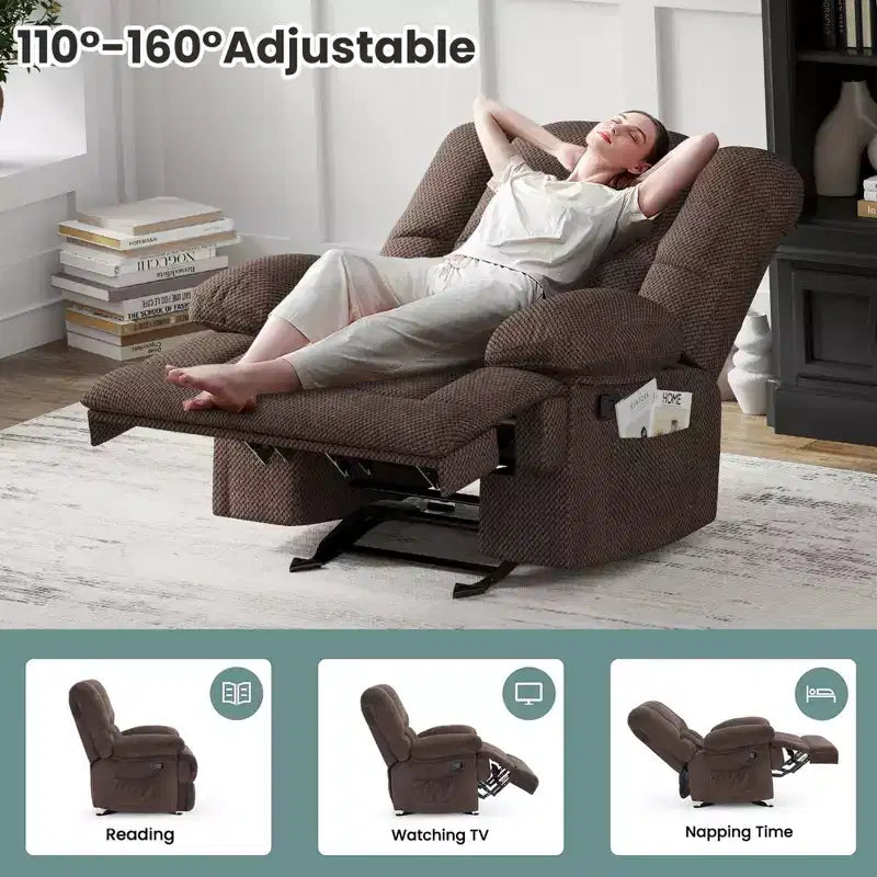 Canapé inclinable pour fauteuil de salon pour adultes, couleur chocolat