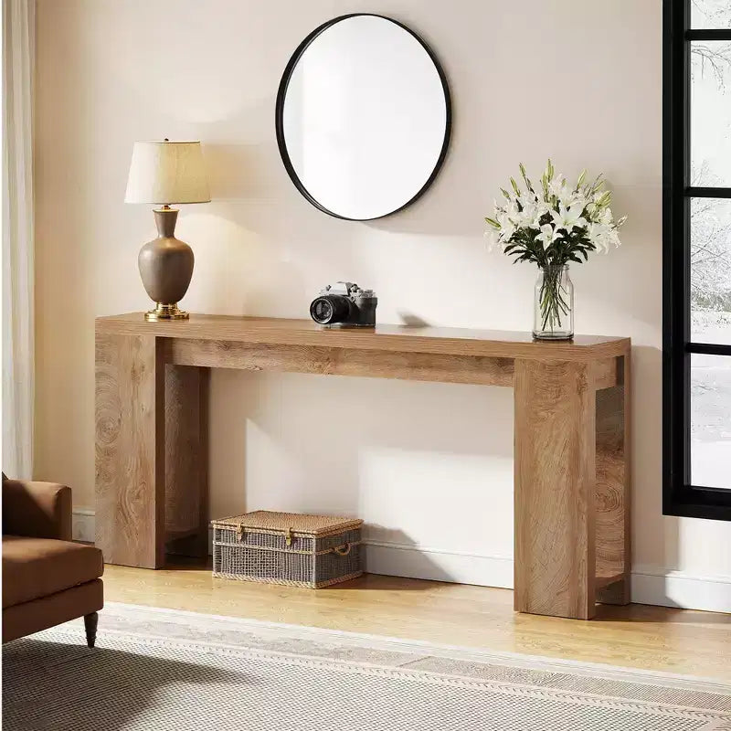 MAYEERTY Table Console Classique de Style Ferme, Plateau Épais, Construction Robuste