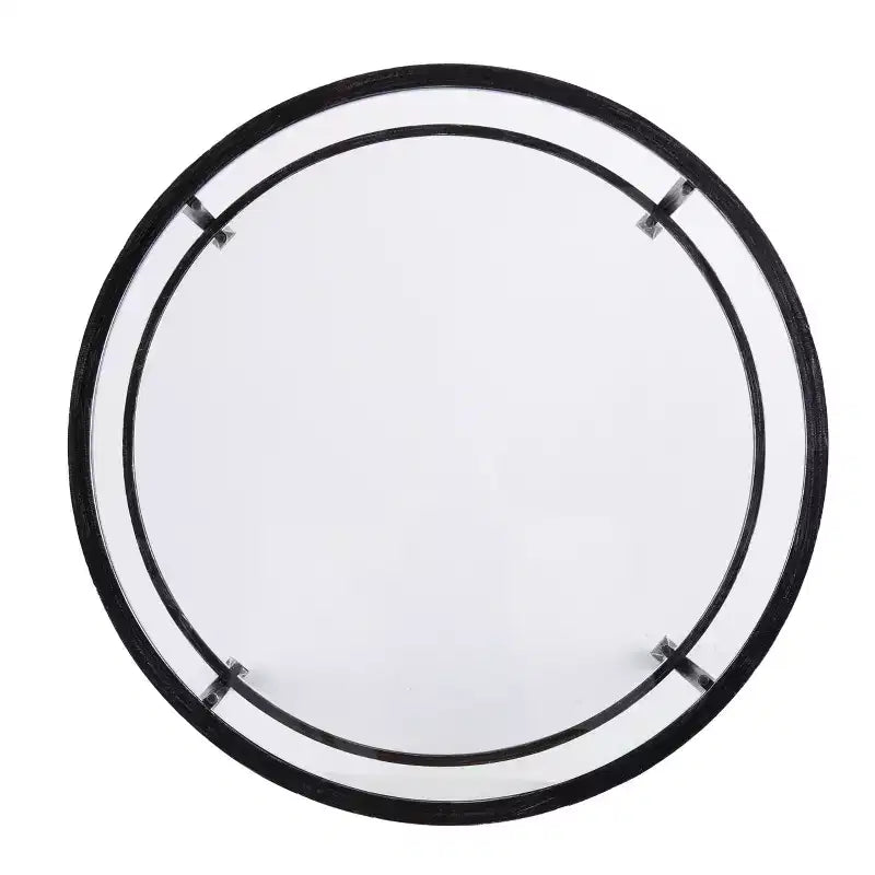 Table basse ronde en métal et verre Jaymes - Noir - SEI