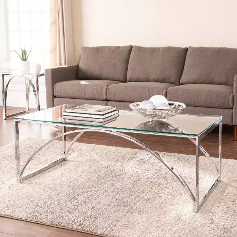 Table basse à plateau en verre Stevenly - anthracite - SEI