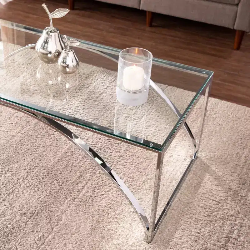 Table basse à plateau en verre Stevenly - anthracite - SEI