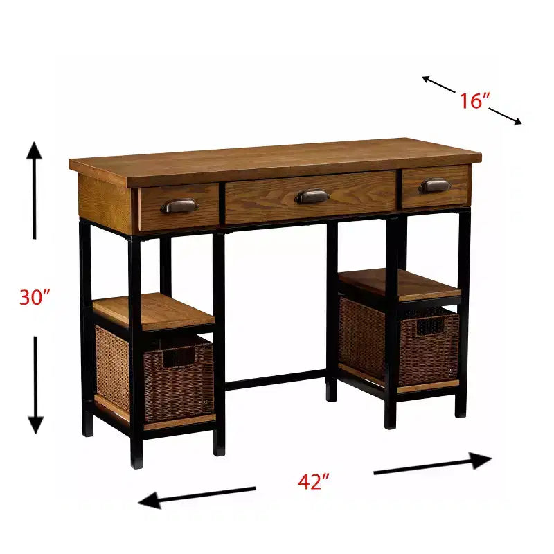 Bureau Mirada avec tiroirs - Marron - SEI