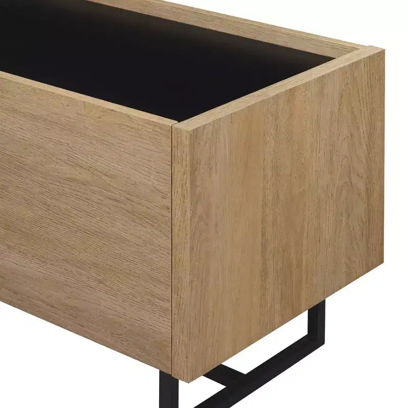 Meuble TV contemporain en bois GDFStudio Allen 63 avec rangements ouverts