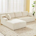 Cloud Couch with L Shaped Chaise Sectional Couch Corduroy Boneless Modular Modern Sofa No Assembly Required for Living Room Apartment and Small Space