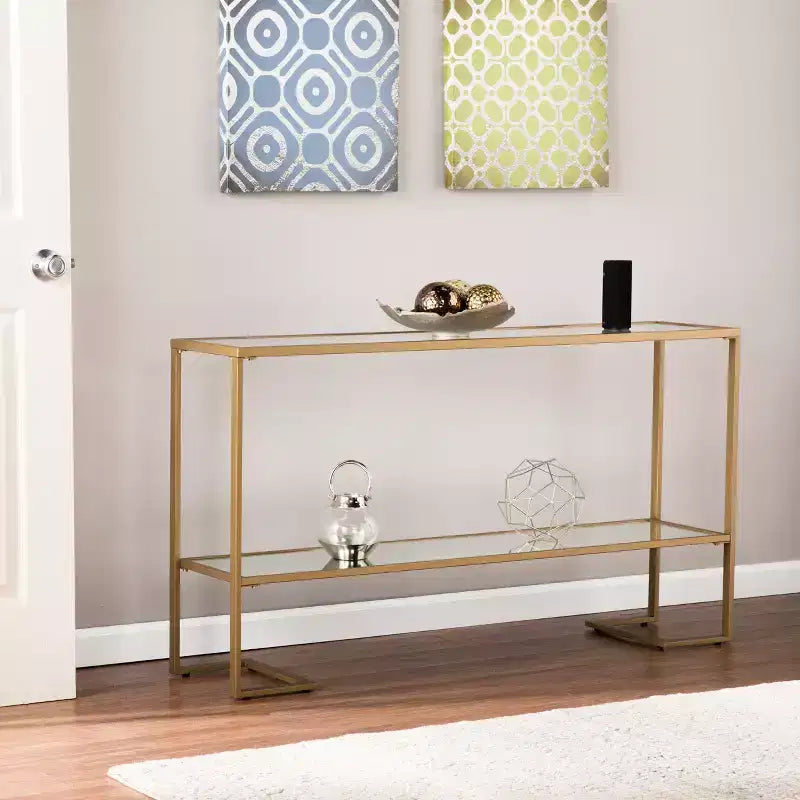 Console Horten Glam Étroite – Dorée – SEI