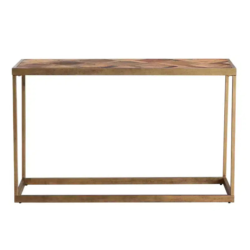 Dorville Reclaimed Wood Patchwork Console Table - Natural - SEI