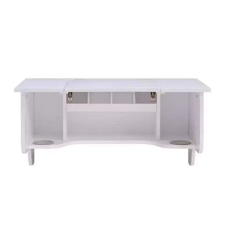 Wall Mount Ledge With Vanity Mirror - Transitional Style - White - SEI