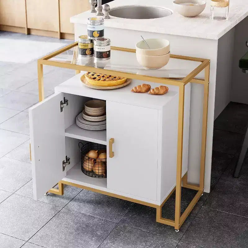 Meuble de rangement avec portes, buffet d'appoint en bois peu encombrant
