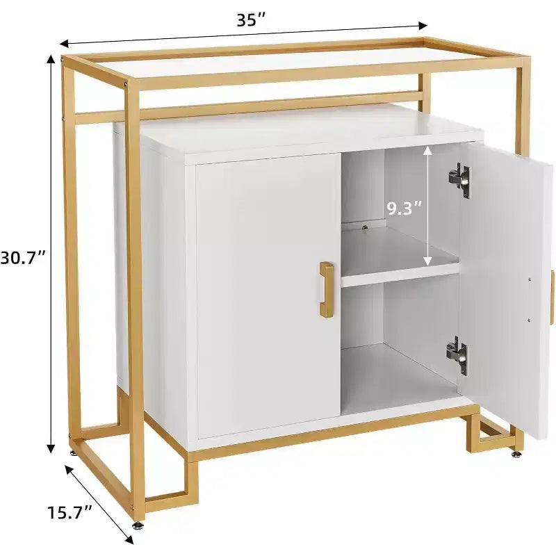 Meuble de rangement avec portes, buffet d'appoint en bois peu encombrant