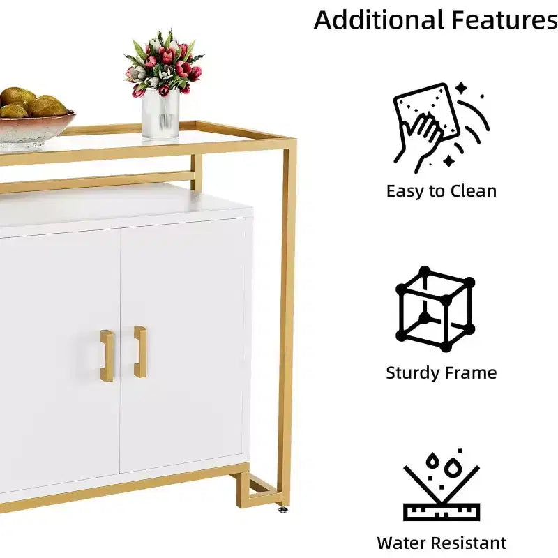 Meuble de rangement avec portes, buffet d'appoint en bois peu encombrant