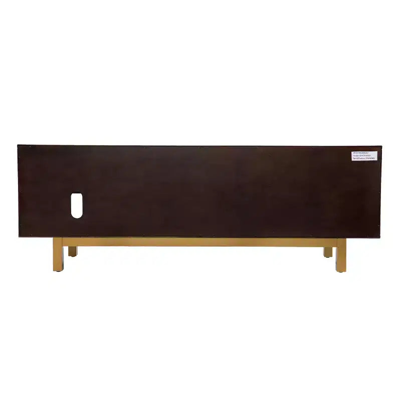 Meuble TV Carondale avec portes coulissantes – Marron – SEI
