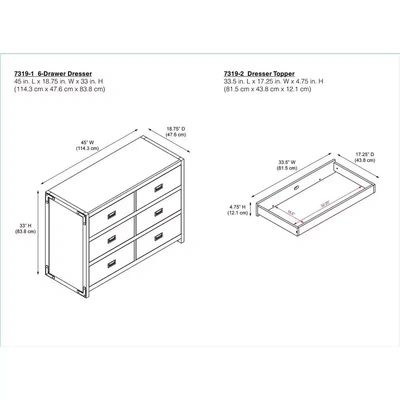 Commode 6 tiroirs Miles Baby Relax