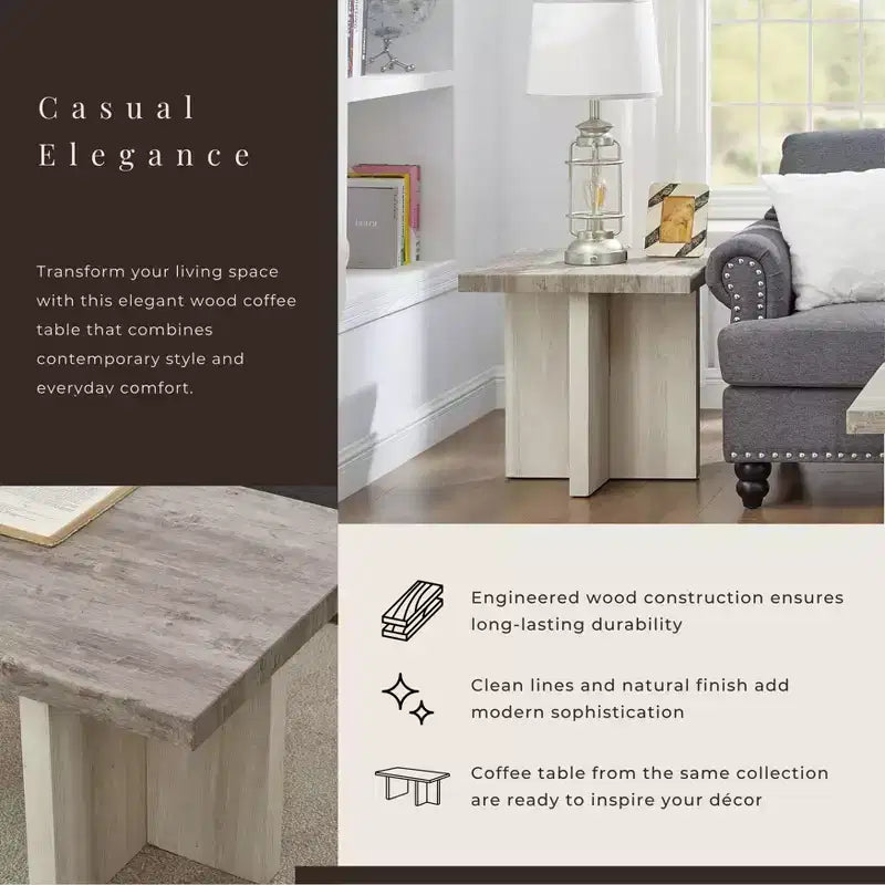 Table d'appoint carrée Roundhill Furniture Mchome, Table de chevet