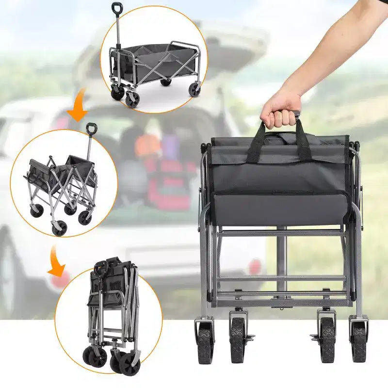 Chariot de jardin pliable portable Karl Home 29,3 po L noir