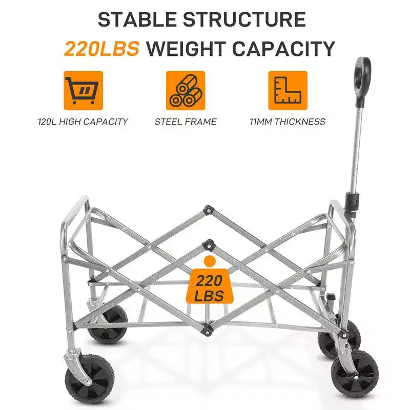Chariot de jardin pliable portable Karl Home 29,3 po L noir