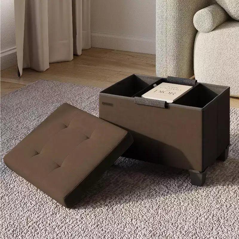 Banc de rangement StorageBud pour chambre à coucher en bout de lit, banc de rangement en velours, grand banc de rangement, banc d'entrée avec rangement
