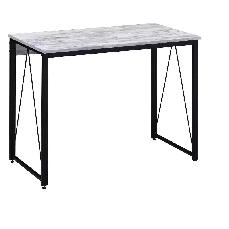 HomeRoots 35 Antiqued White and Black Writing Desk