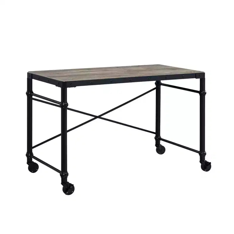 HomeRoots 47 Brown and Black Writing Desk