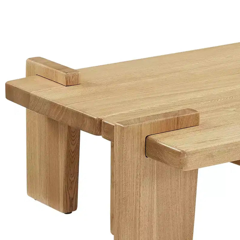 Table basse combinée en bois de frêne massif Art Leon, table basse en bois
