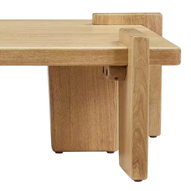 Table basse combinée en bois de frêne massif Art Leon, table basse en bois