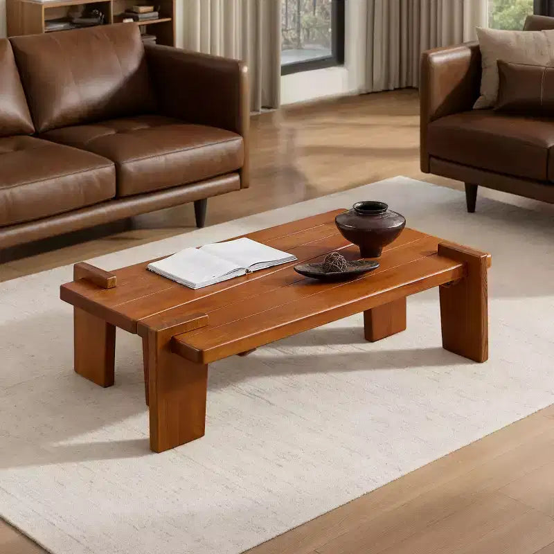 Table basse combinée en bois de frêne massif Art Leon, table basse en bois