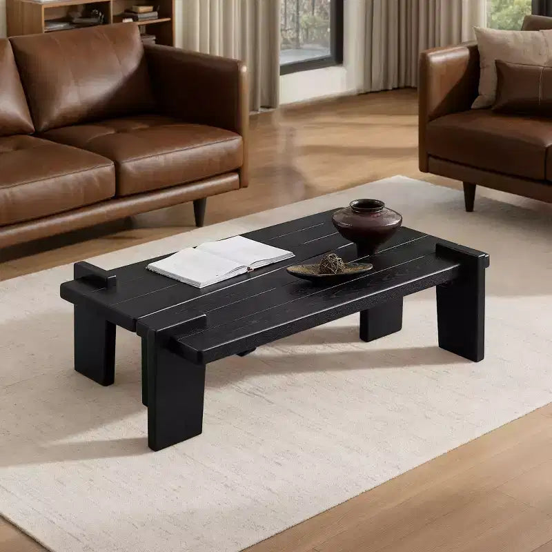 Table basse combinée en bois de frêne massif Art Leon, table basse en bois